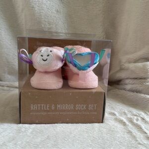 Baby Rattle & Mirror Sock Set